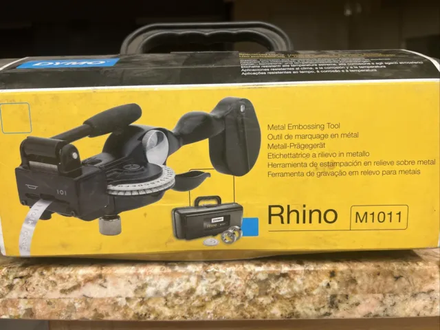 Dymo Rhino M1101 Metal Tape Embossing System Kit - Black