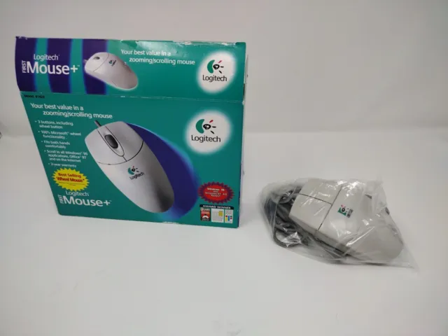 Logitech First Mouse+ Mouseman Model 1428 3 Button wheel button Mouse Windows 98