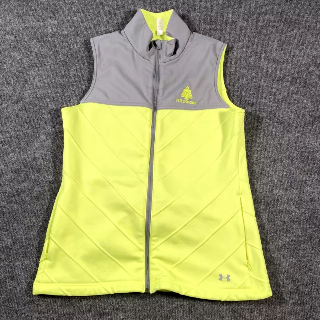 Under Armour Storm Mens Large Tullymore Golf Vest Full Zip Gray Bright Yellow