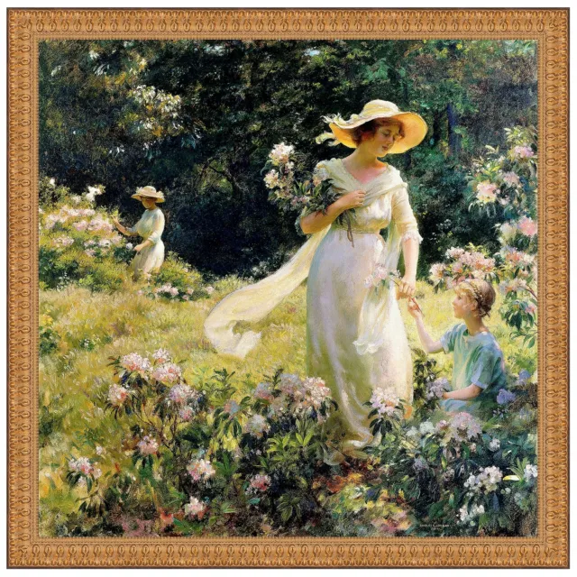 Design Toscano Among the Laurel Blossoms, 1914: Canvas Replica Painting: Small