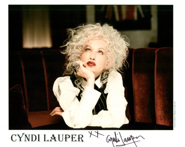 Cyndi Lauper Hand Signed Photo Girls Just Wanna Have Fun Singer Autograph + COA