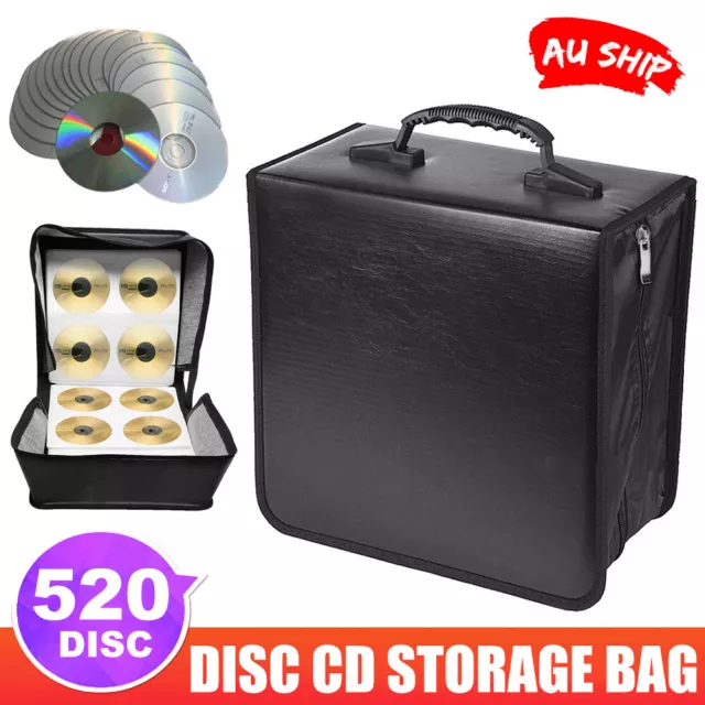 520 Disc CD DVD Case Wallet Holder Album Organizer Folder Sleeves Storage Box