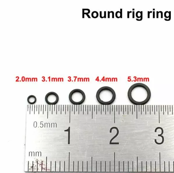 Round Carp Hair Rig Trout Tippet Rings Matt Black 2.0mm,3.1mm,3.7mm,4.4mm 5.0