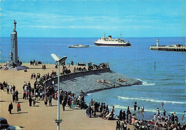 Non identifié (XIX) - Belgique, Ostende, digue et bord de