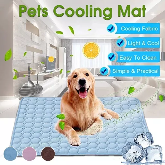 Pet Cooling Mat Dog Cat Non-Toxic Bed Puppy Self-cooling Summer Pad 6 Sizes