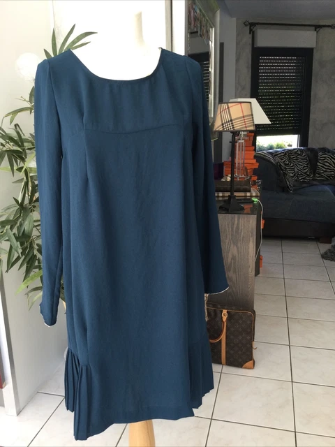 Robe Courte Cotélac Taille 38 - Tons Marron, Vert, Orange, Mordoré, Neuve Sans étiquettes