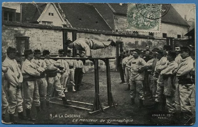 CPA: A la Caserne - Le Moniteur de gymnastique / 1908