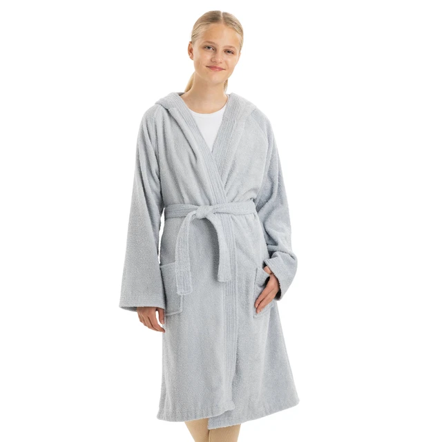 Peignoir bain enfant robe sortie de bain coton avec capuche poches et ceinture