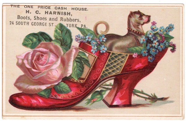 1890's Vintage Advertisings HC Harnish Boots Shoes & Rubbers York, Pennsylvania