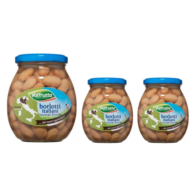 Valfrutta Fagioli Borlotti Italiani 3 Vasetti da 360 grammi