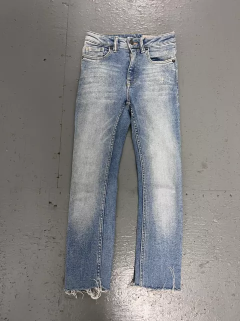 All Saints Stilt Skinny Jeans Women's 24 Blue Denim Cotton Stretch Distressed