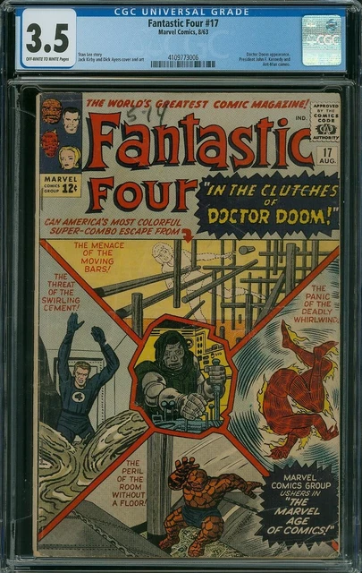 The Fantastic Four #17 Cgc 3.5 Vg- Off White To White Pages 1963