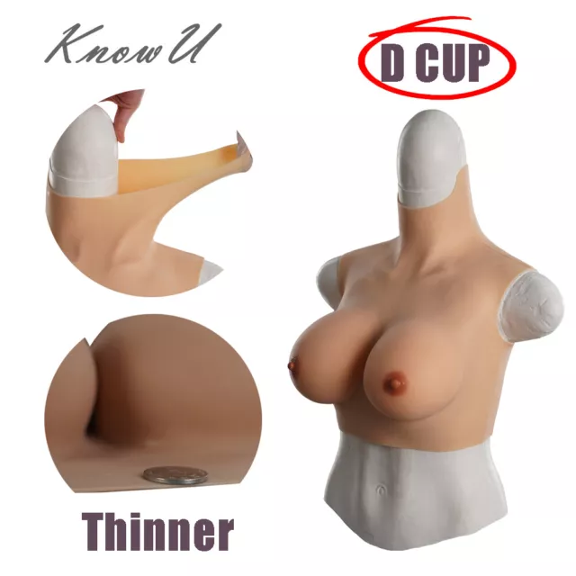 Seins en Silicone à Col Haut Formes D Cup Faux Seins Plus Mince Pour Crossdress