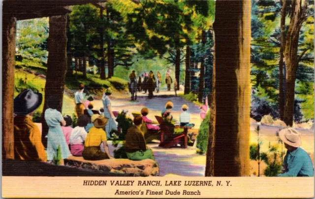 Postcard Hidden Valley Ranch Lake Luzerne New York