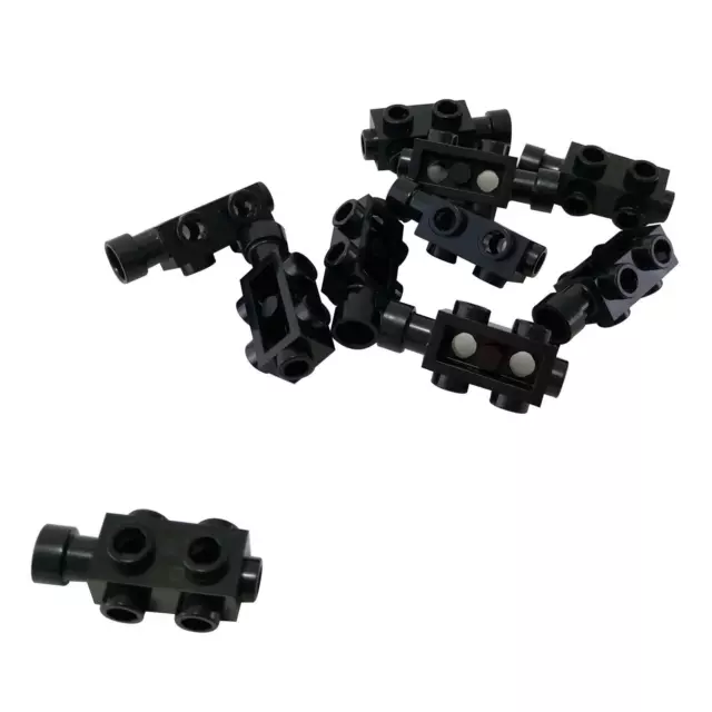 10 NOUVEAUX LEGO Brique, Modifiée 1 x 2 x 2/3 avec Tenons sur les Côtés Noir