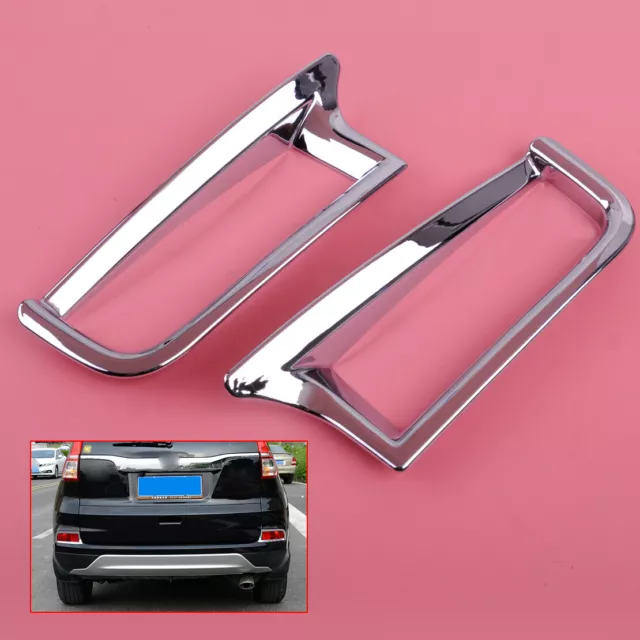 Pair Chrome Rear Reflector Fog Light Lamp Cover pour Honda CR-V CRV 2015-2016 FR