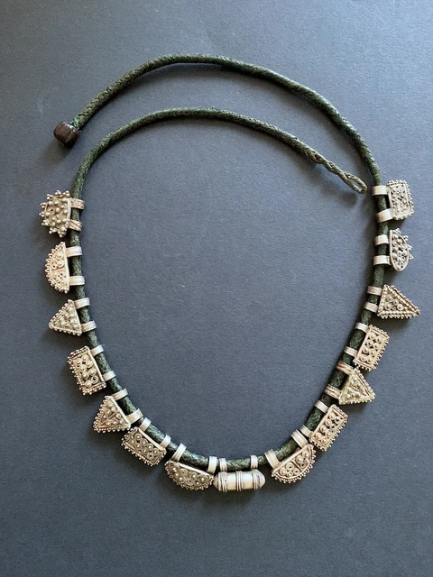 RARE Ethiopia 19th century silver telsum necklace...Middle Eastern, ethnic