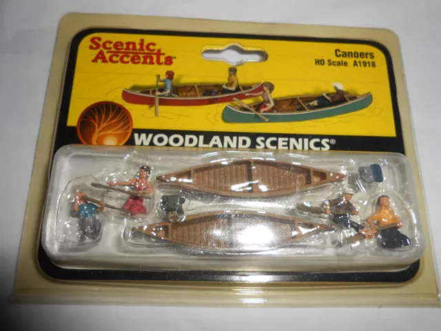 HO Scale Woodland Scenics A1918 Canoers Figures Scenic Accents