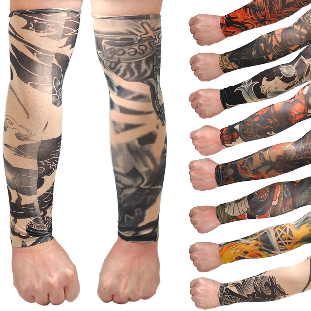 Naler 10pcs Tattoo Sleeve, Tatuaggi Temporanei Manica Vestito Operato Dalle Calze Del Braccio - Foto 6