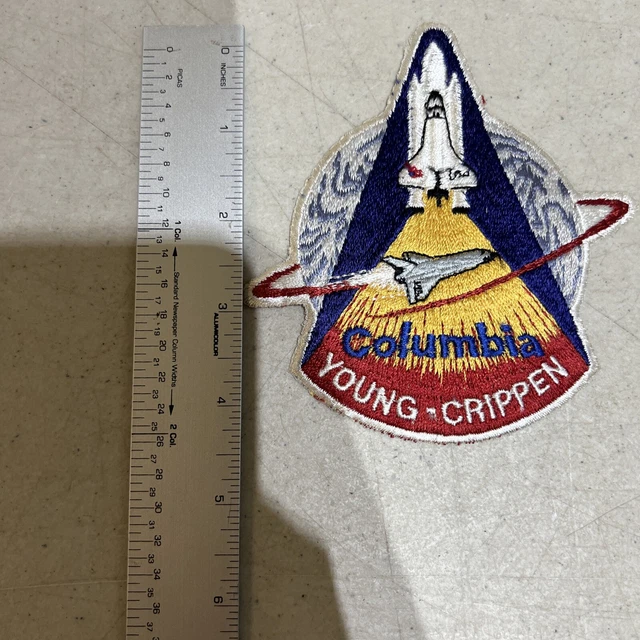 Vtg NOS Embroidered Patch Columbia NASA Space Shuttle Young Crippen Sew On 4.5”