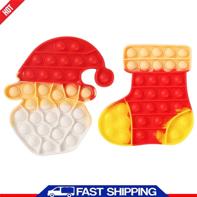 Silicone Sensory Toys Anti-stress Christmas Squeeze Bubble Toys for Kids Adults