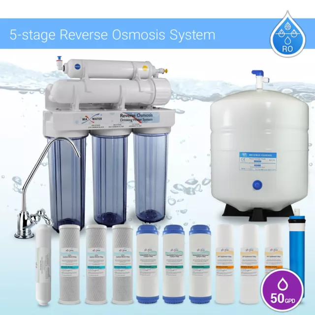 5 Stage Home Drinking Reverse Osmosis System PLUS Extra 7 Max Water Filters