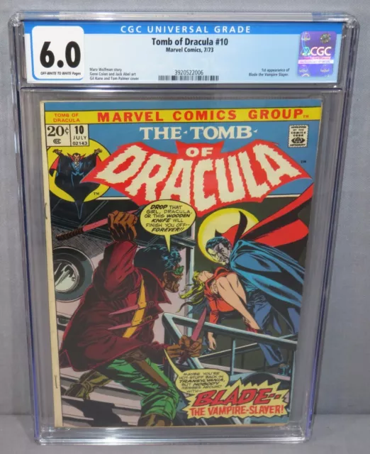 TOMB OF DRACULA #10 (Blade Vampire Slayer 1st app) CGC 6.0 FN Marvel Comics 1973