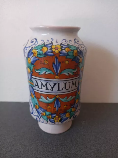 Antik Pot De Apotheke Amylum (Häkelgarn) Höhe 15,5 CM