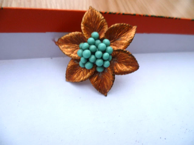 Broche Signée Dumont – Perle Baroque Et Feuille Ginkgo En Argent, Style Art Nouveau