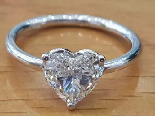 Halo 2.00 Ct. Heart Cut Real Treated Diamond 925 Silver Engagement Ring