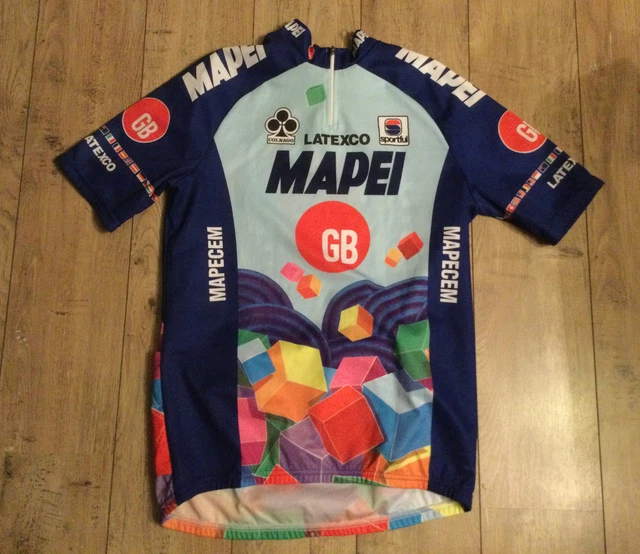 Maillot cycliste vintage - Retro Wielershirt Mapei - Veelkleurig