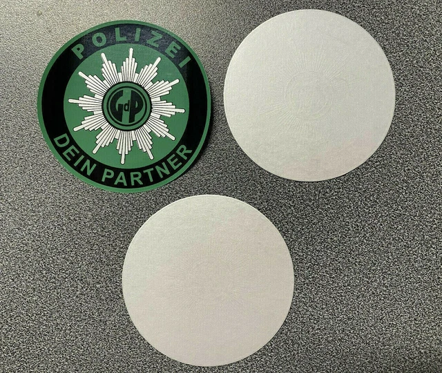 GDP Polizei Aufkleber Innenklebend - Grüner Polizeistern 7cm Für Windschutzscheibe