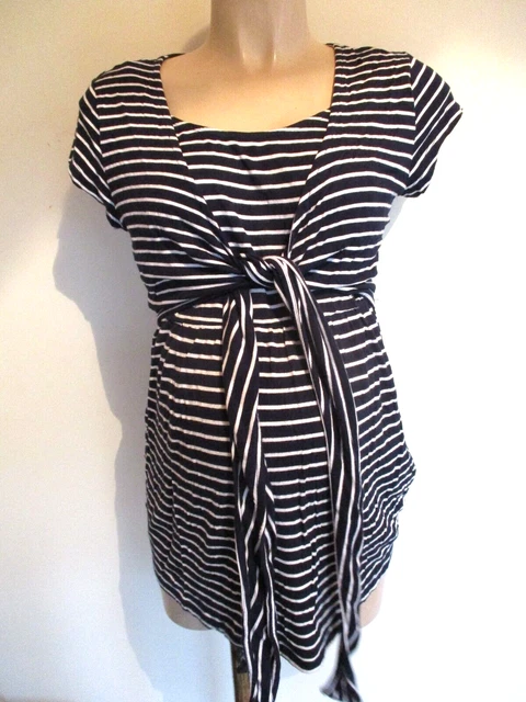 T-Shirt Top Jojo Mamma Bebe Maternity & Nursing Blu A Righe Taglia S 8-10