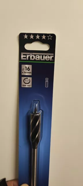 ERBAUER HEX SHANK 5 Flute Auger Wood Drill Bit 16mm x 165mm 14.90 PicClick UK