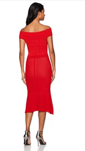 XOXO Women's Off The Shoulder Novelty Midi Dress Choose SZ M Red 2