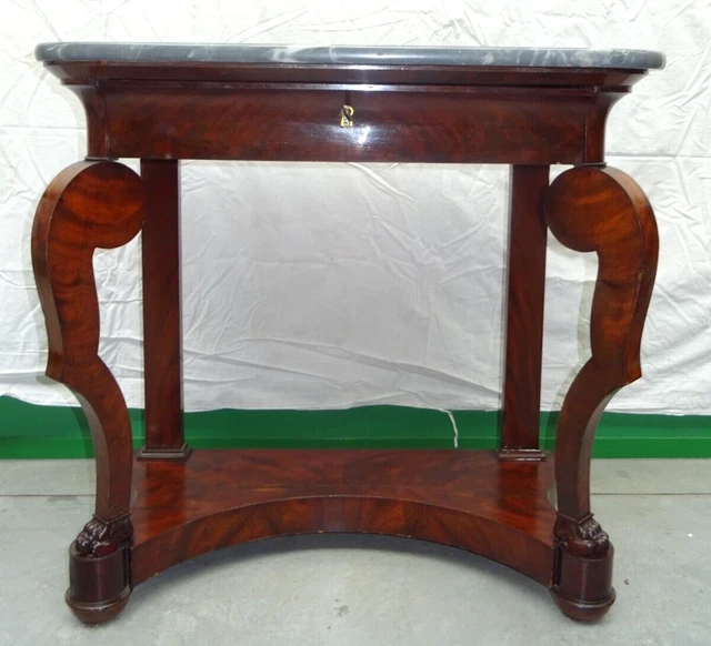 Console in mogano con scrittoio 1820 Impero francese