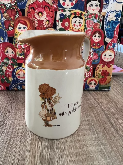 Vintage Holly Hobbie Jug  Country Living Fill Your Days With Golden Moments