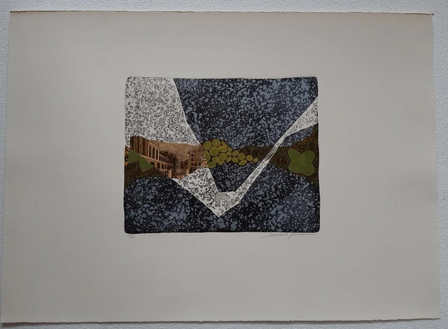 Giancarlo Iacomucci - Litografia Su Pietra Foglio 70X 50 Cm  