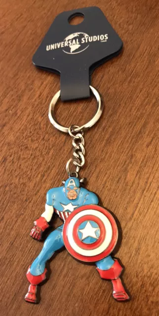 Universal Studios Theme Park Marvel Captain America Collectible Keychain Rare