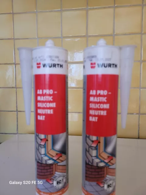 2 x 310ml A8 PRO-MASTIC SILICONE NEUTRE BAT - WURTH 0892 853 32