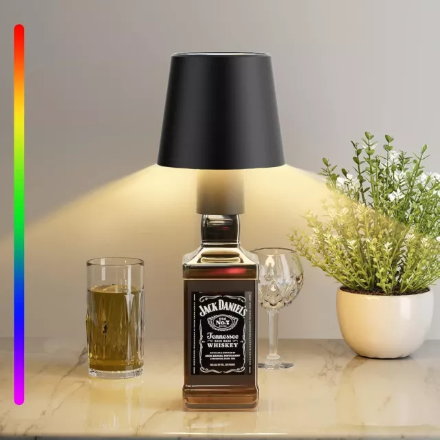 LED Akku Touch Tischleuchte Dimmbare Tragbare Flaschenlampe Warmweiß RGB IP54 DE