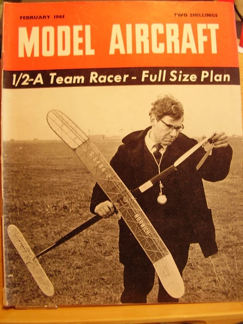 100 Topics Model VINTAGE MODEL AIRCRAFT Mag For The Aeromodeller Feb 1965 Aquarius Racer ...