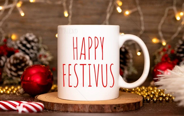 Festivus Holiday Mug Rae Dunn Inspired Mug Happy Festivus Christmas Mugs