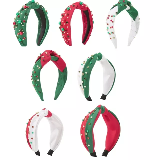 Pearls Glossy Beads Crystal Hair Hoop Christmas Headband Party Headwear