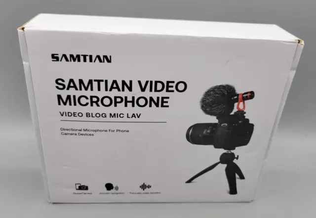 Video Microphone, SAMTIAN Camera Smartphone VideoMicro Kit with Shock Mount