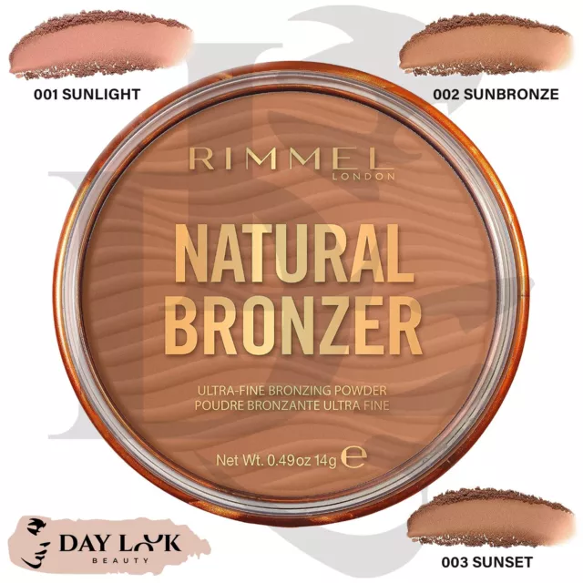 RIMMEL NATURAL BRONZER Ultra-Fine Bronzing Powder 10Hr  SPF15 14g *CHOOSE SHADE*