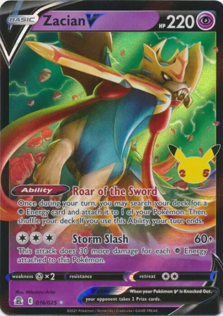 Zacian V 016/025 Pokemon Full Art 2021 Celebrations