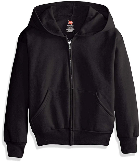Big Boys' Eco Smart Fleece Zip Hood, Black, Medium, Black, Size Medium LCqn