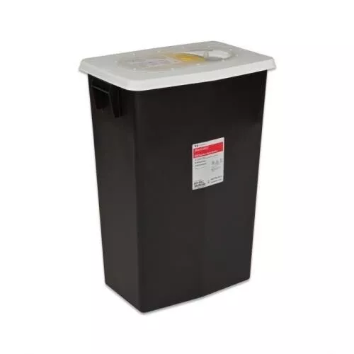 Kendall Sharps 8608RC RCRA Hazardous Waste Container - Black - 8 Gallon - 10 /CS
