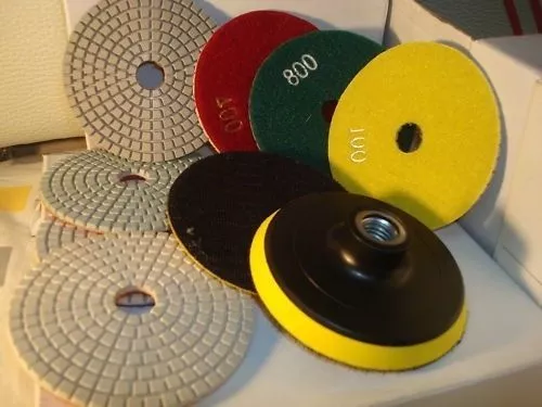 Diamond Polishing Pads 4 inch Wet/Dry 15 Piece Set Granite Stone Concrete Marble